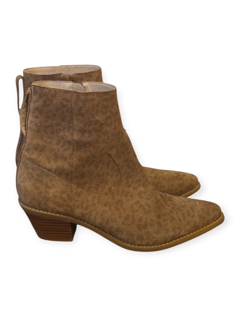 Women's ABLE western Erika Boots nubuck and washed leopard suede size 7